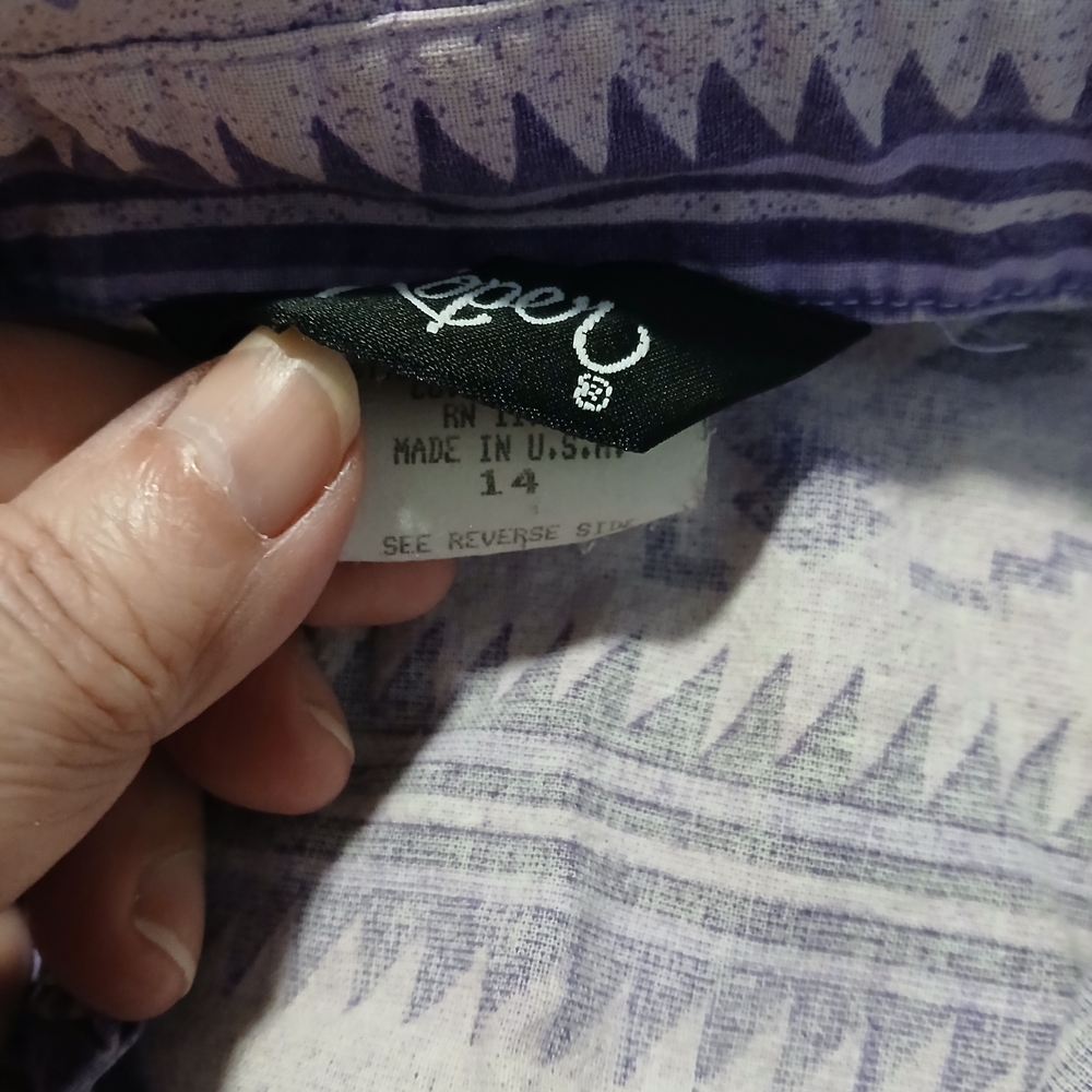 Roper Purple and White Geometric Shirt - Picture 7 of 8